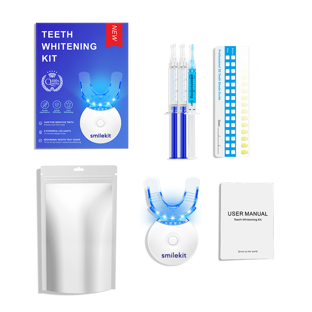 Teeth Whitening Kit With Light - ชุดฟอกสีฟัน - เครื่องฟอกสีฟันไฟ LED 5X พร้อมคาร์บาไมด์เปอร์ออกไซด์