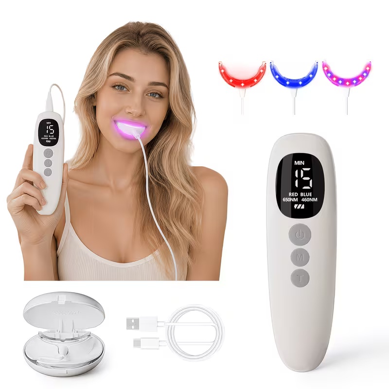 Teeth Whitening Led Kit - อุปกรณ์ฟอกสีฟันด้วยแสงสีแดงและสีน้ำเงิน 650nm 460nm หลอดไฟ LED ดูแลเหงือก