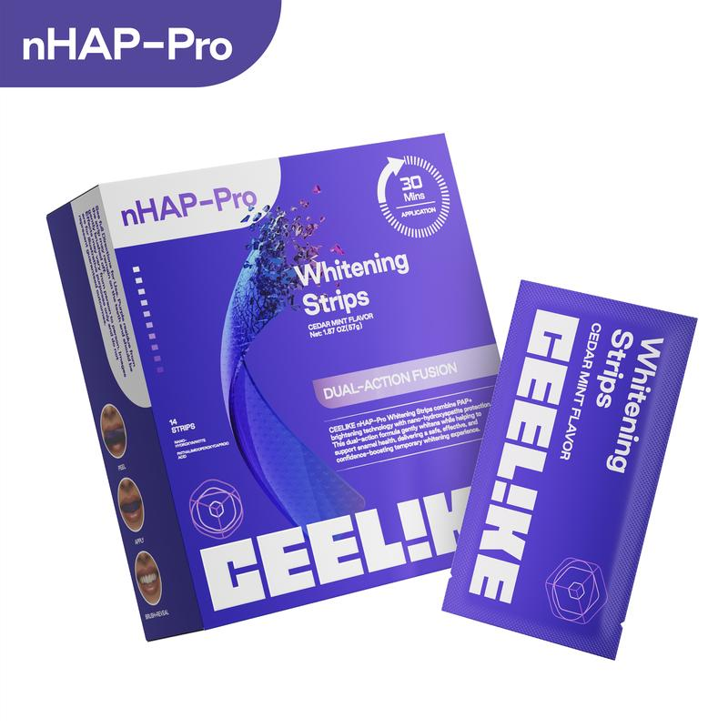Teeth Whitening Strips Permanent - แผ่นฟอกสีฟันสีม่วง 14 ชิ้น ปลอดภัยต่อเคลือบฟัน ให้ฟันขาวขึ้น 2-7