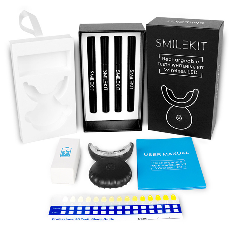 Teeth Whitening Led Kit - ใหม่ไฟฟ้าฟอกสีฟัน LED บ้านไร้สายฟอกสีฟันเจลชุดลบทันตกรรมคราบเครื่องมือ Oral Care ยาสีฟันสูตรเกลือผสมฟลูออไรด์ผสานพลังสมุนไพรฟันขาวสะอาดลดกลิ่นปาก