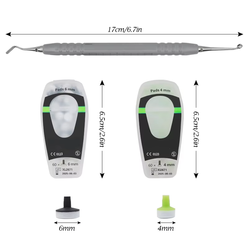 Teeth Whitening Kit With Light - ชุดอุปกรณ์คอมโพสิตสำหรับงานทันตกรรม พร้อมแผ่นโฟมสำหรับขึ้นรูป ด้ามจับและไม้พายสำหรับเรซินแบบใช้แสง สำหรับการฟอกสีฟันและวัสดุอุดฟัน