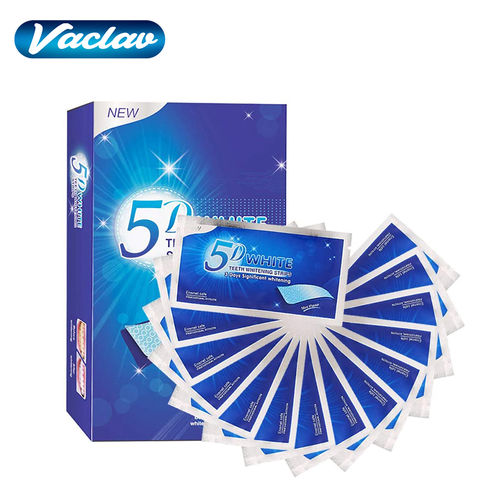 Teeth Whitening Led Kit - แผ่นฟอกสีฟันขาว 5D ไวท์เทนนิ่ง สตริปเจลฟอกสีฟัน ช่วยขจัดคราบกาแฟจากการสูบบุหรี่ ชุดฟอกสีฟันสำหรับใช้ในบ้านที่มีประสิทธิภาพ