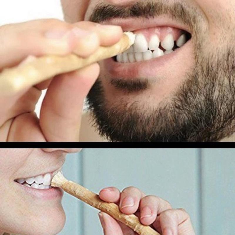 Teeth Whitening Naturally - แปรงสีฟันมิสวักแบบพกพา 1 ชิ้น ผลิตจากธรรมชาติ ช่วยฟอกสีฟันแบบดั้งเดิม และไม้ทำความสะอาดฟันแบบใช้มือ