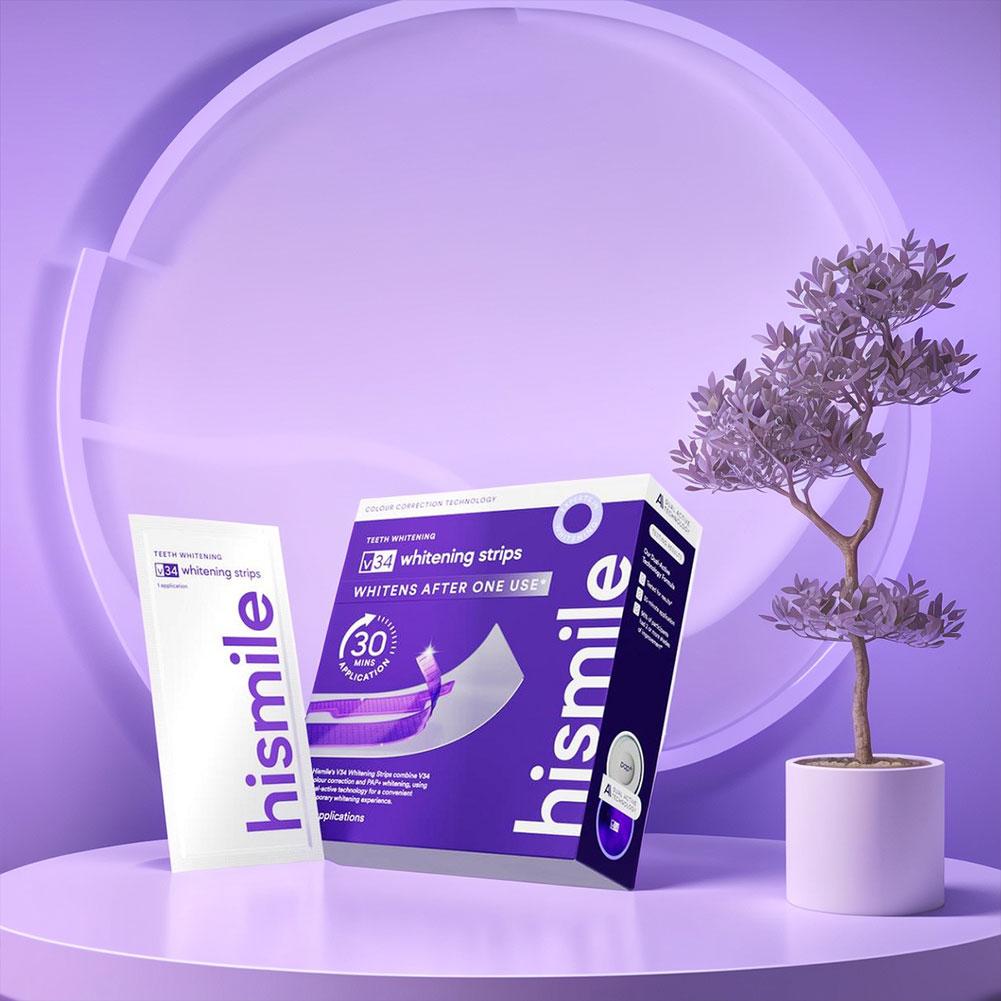 แถบฟอกสีฟันสีม่วง ฟื้นฟูฟันขาว - Teeth Whitening Strips Permanent บทวิจารณ์และราคา