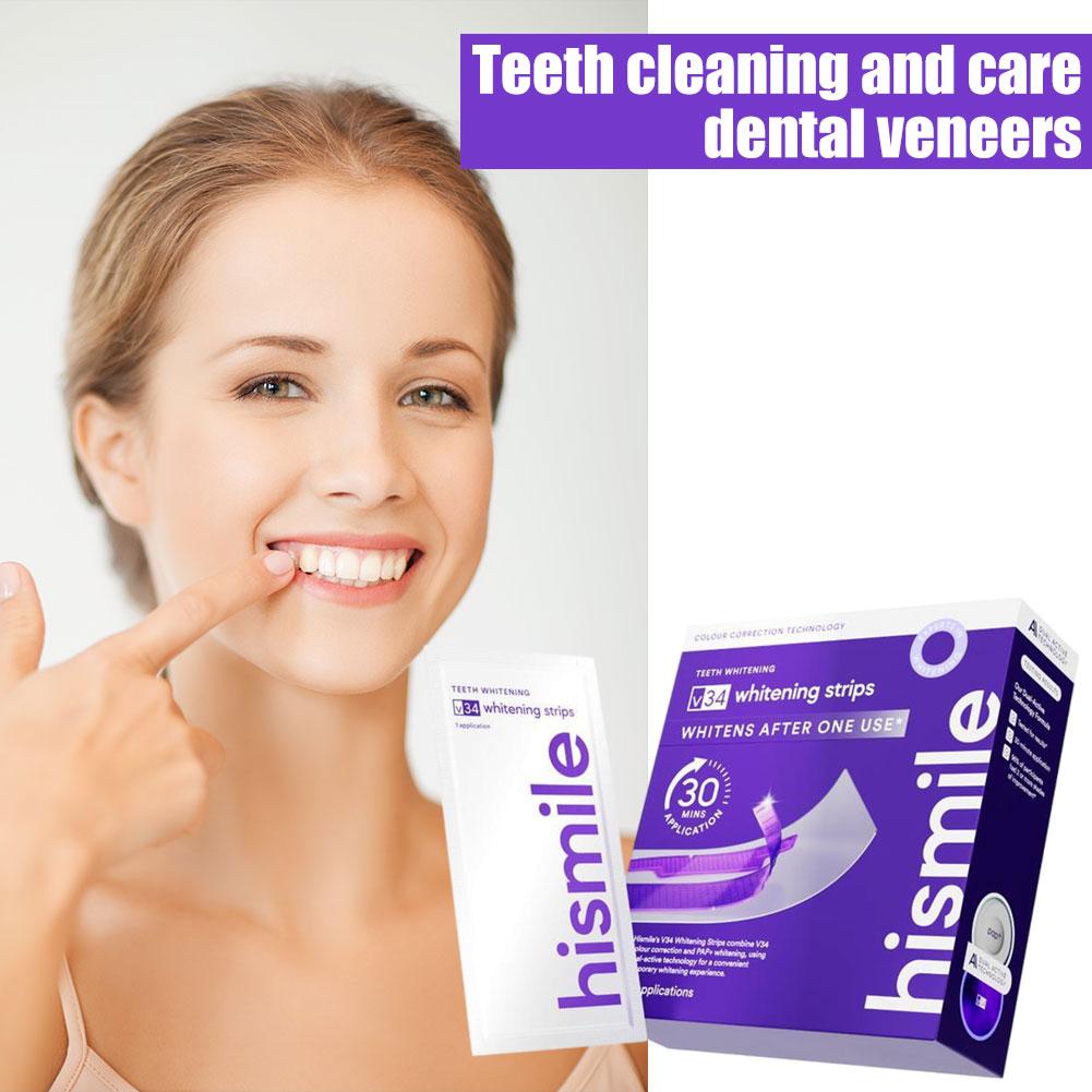 แถบฟอกสีฟันสีม่วง ฟื้นฟูฟันขาว - Teeth Whitening Strips Permanent บทวิจารณ์และราคา