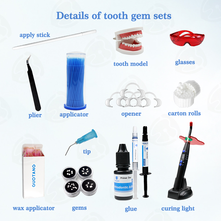ชุดอุปกรณ์ติดเพชรฟันแบบมืออาชี - Teeth Whitening Kit With Light บทวิจารณ์และราคา