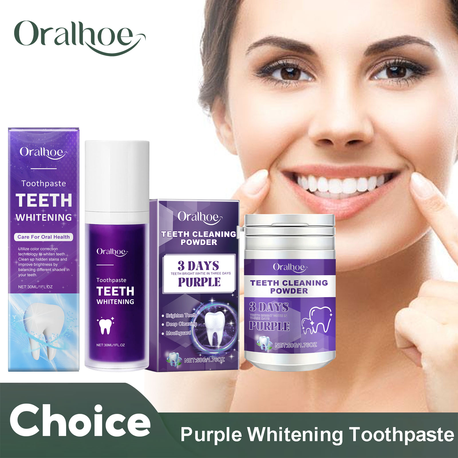 สีม่วง Corrector ยาสีฟันไวท์เท - Teeth Whitening Naturally บทวิจารณ์และราคา