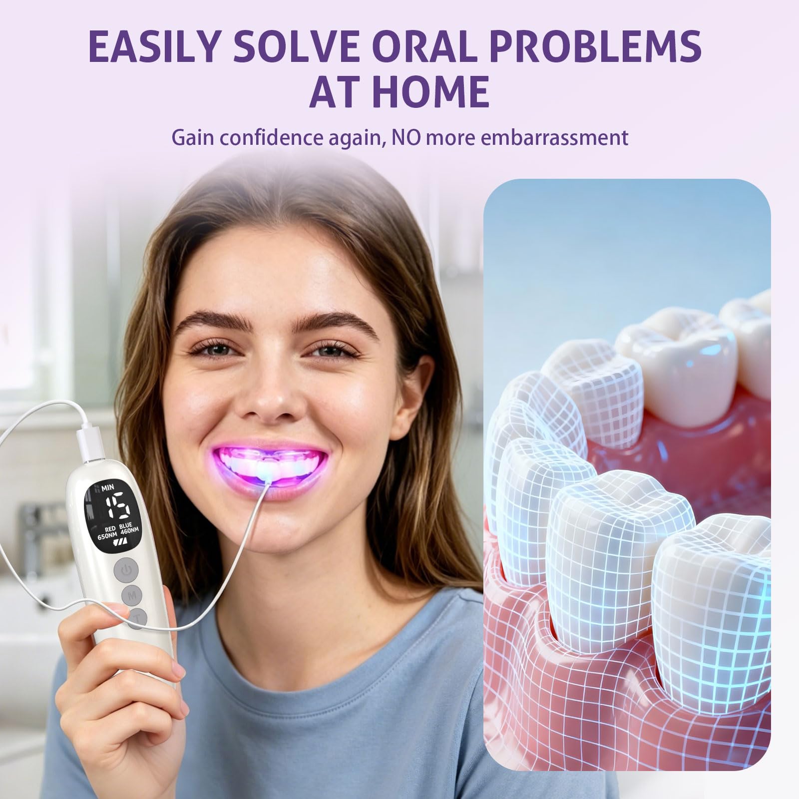 อุปกรณ์ฟอกสีฟันด้วยแสงสีแดงและ - Teeth Whitening Led Kit บทวิจารณ์และราคา