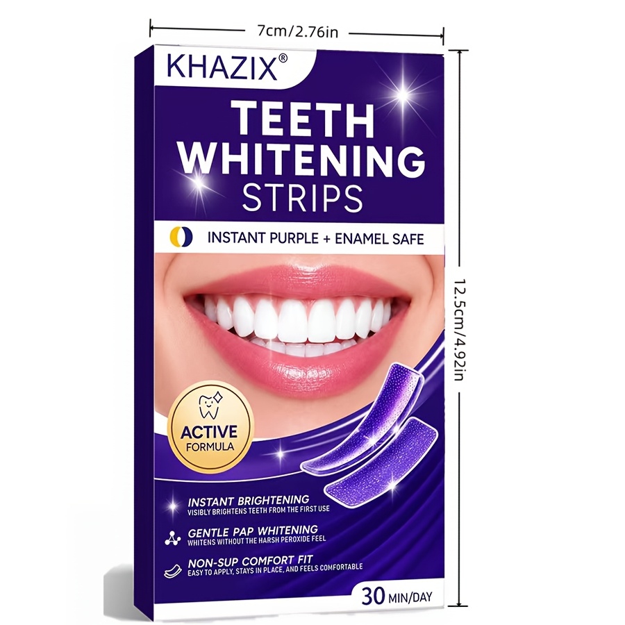 แถบฟอกฟันขาวสีม่วง 5/10 คู่ ยึ - Teeth Whitening Strips Permanent บทวิจารณ์และราคา