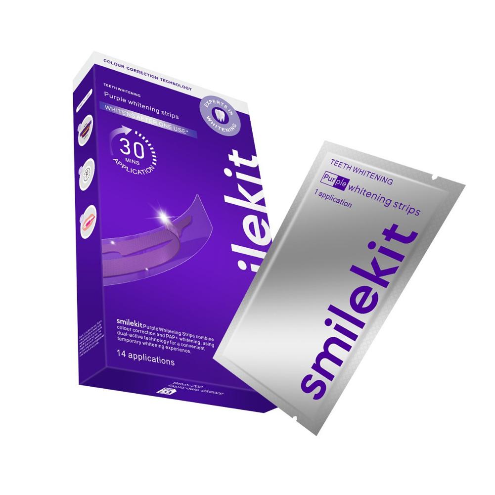  สไมล์คิท แถบฟอกสีฟัน สีม่วง  - Teeth Whitening Strips Permanent บทวิจารณ์และราคา