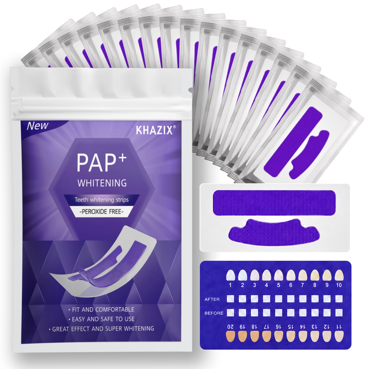 แผ่นฟอกสีฟัน 7 คู่ เพื่อรอยยิ้ - Teeth Whitening Strips Permanent บทวิจารณ์และราคา