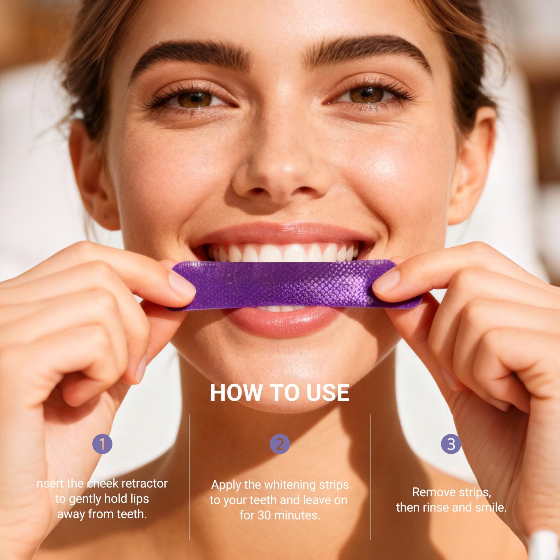 แผ่นฟอกสีฟันสีม่วง 14 ชิ้น ปลอ - Teeth Whitening Strips Permanent บทวิจารณ์และราคา