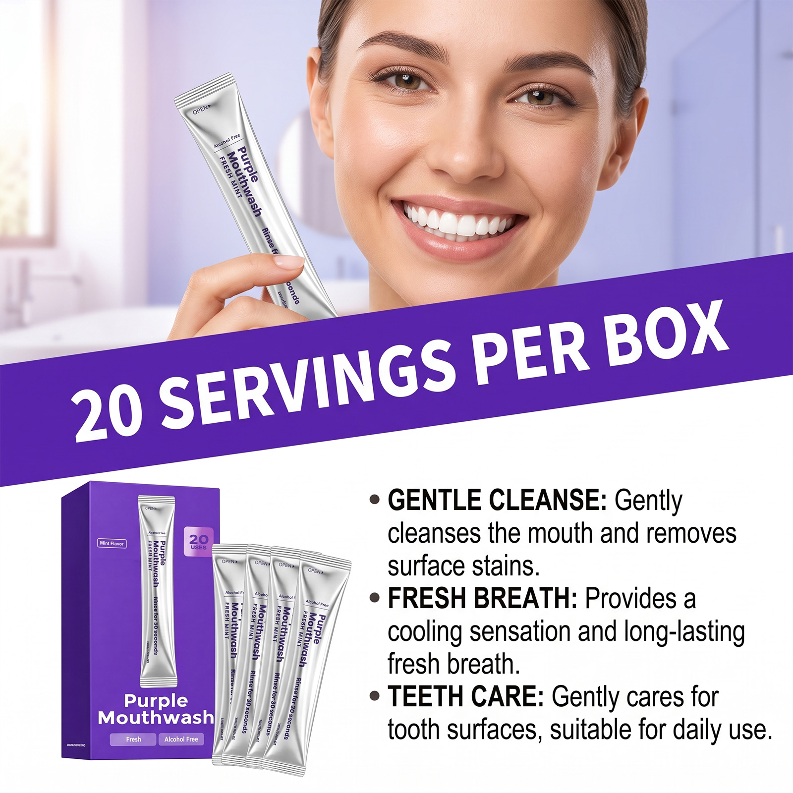 น้ำยาบ้วนปากสีม่วง 20 ขวด ช่วย - Teeth Whitening Naturally บทวิจารณ์และราคา