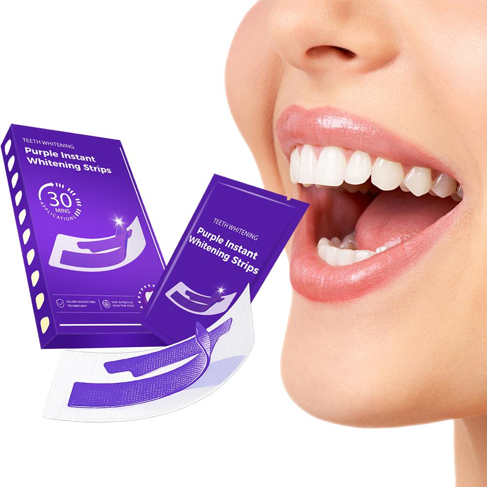 42 คู่แถบฟอกสีฟันสีม่วง V34 ตั - Teeth Whitening Strips Permanent บทวิจารณ์และราคา