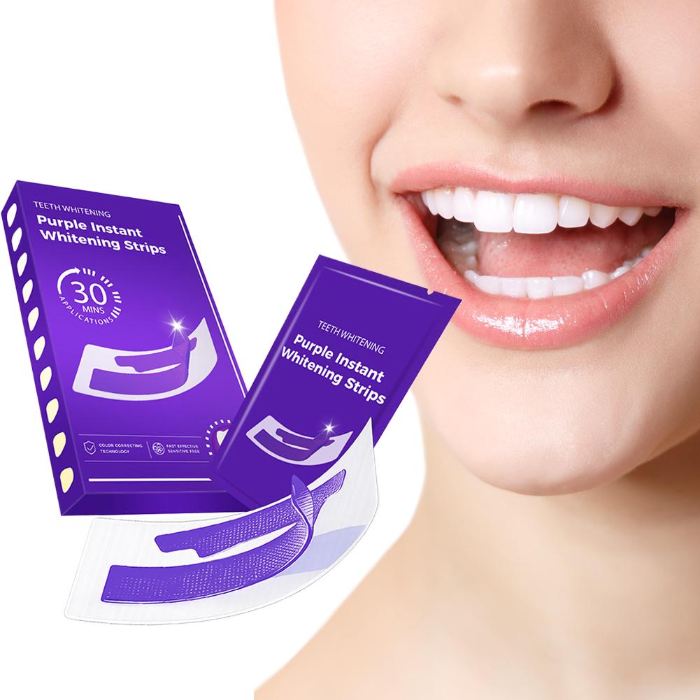 42 คู่แถบฟอกสีฟันสีม่วง V34 ตั - Teeth Whitening Strips Permanent บทวิจารณ์และราคา