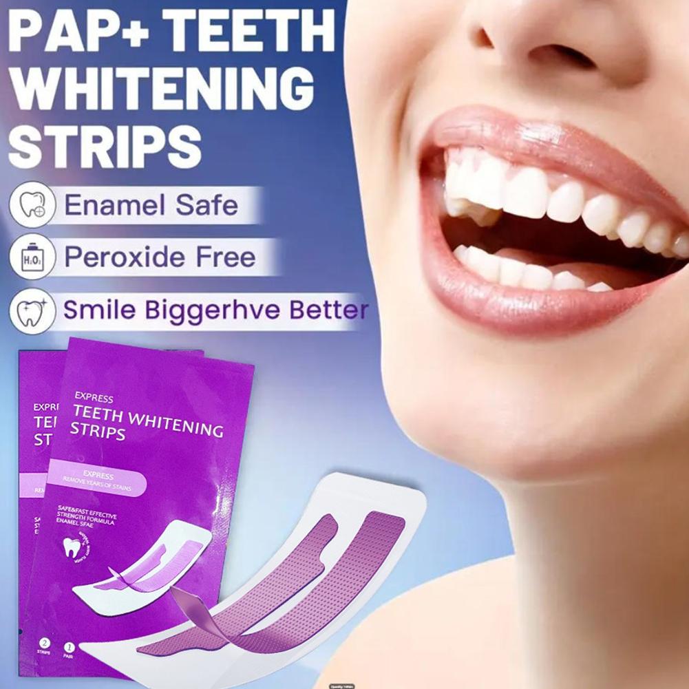 แผ่นฟอกสีฟันสีม่วง ไม่ทำให้ฟัน - Teeth Whitening Strips Permanent บทวิจารณ์และราคา