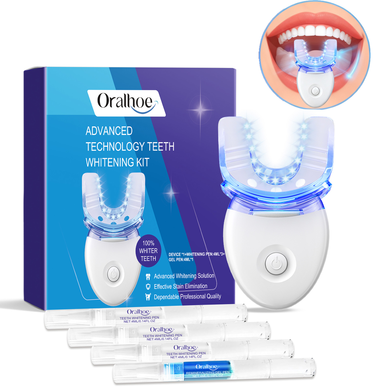 ชุดอุปกรณ์ฟอกสีฟันแบบมืออาชีพด - Teeth Whitening Led Kit บทวิจารณ์และราคา